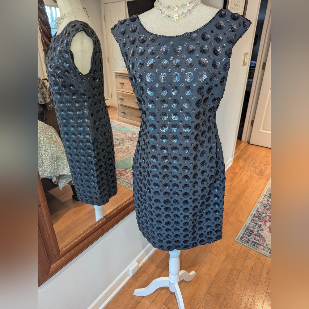 LIMITED EDITION Boden grey Sequin Dot Sheath Mini Dress